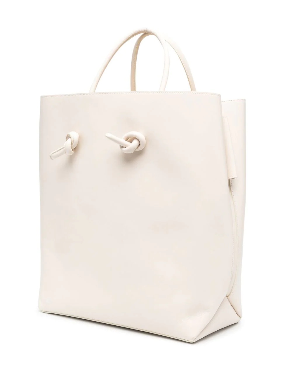 knotted leather tote bag - 3