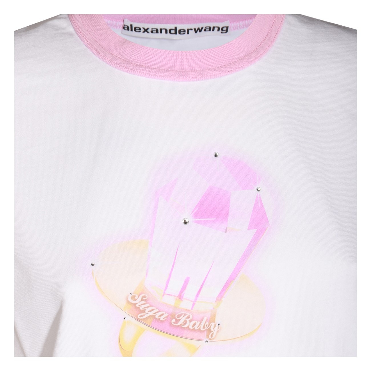 white and pink cotton t-shirt - 3