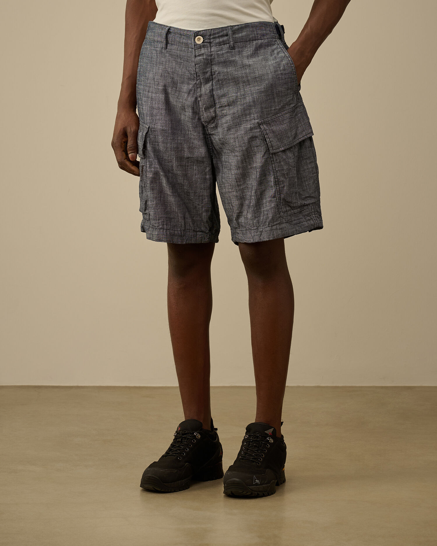 Chambray Cargo Shorts - 3