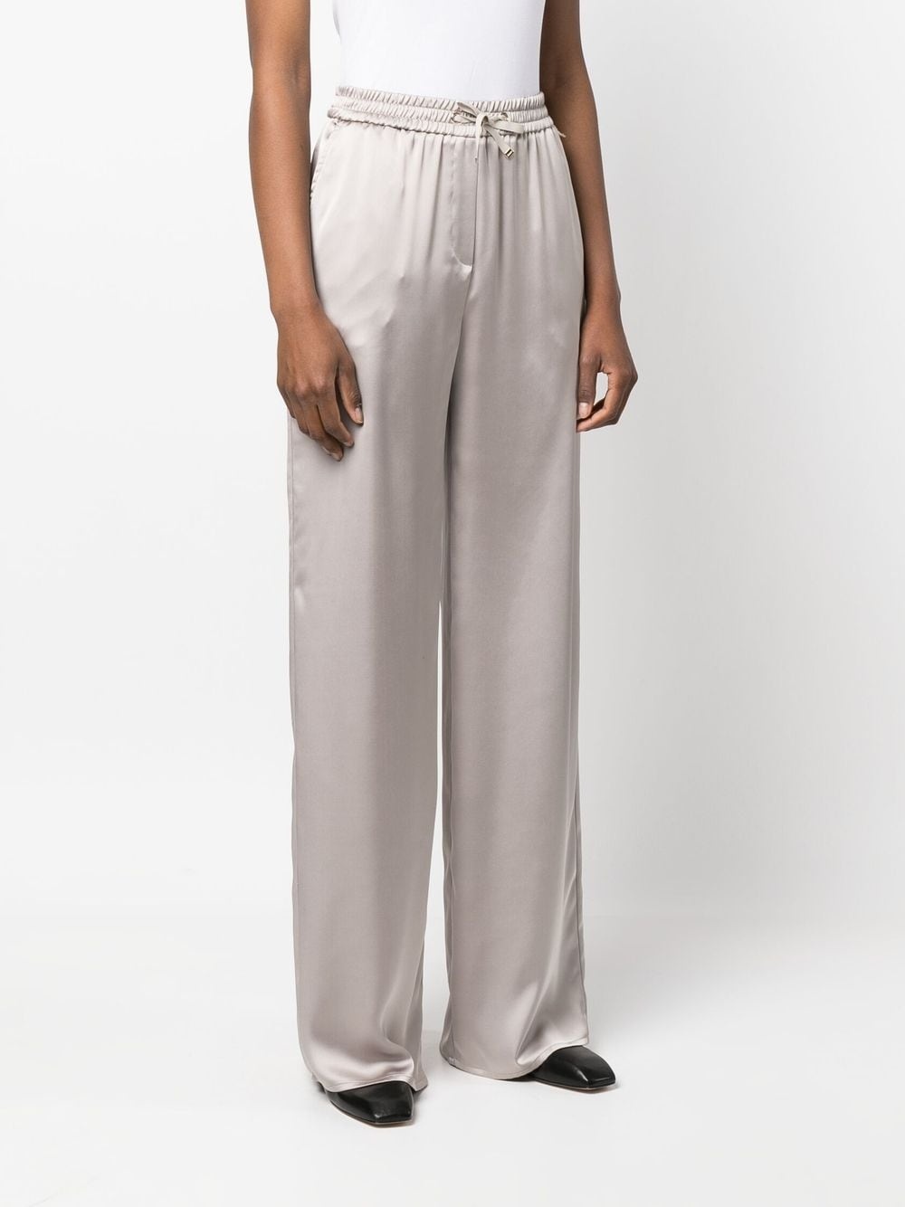 shiny high-waist palazzo pants - 3