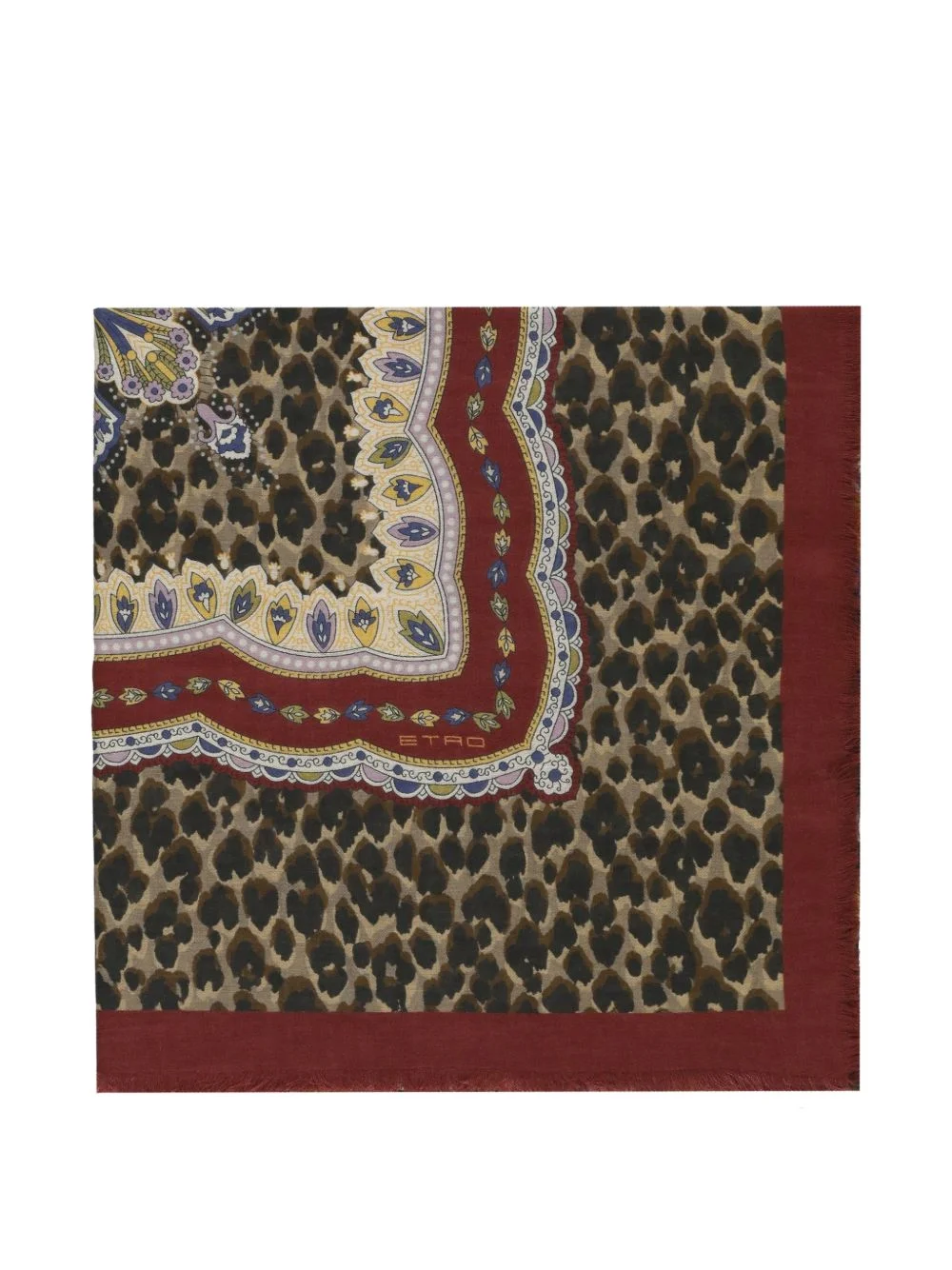 Paisley leopard-print scarf - 1