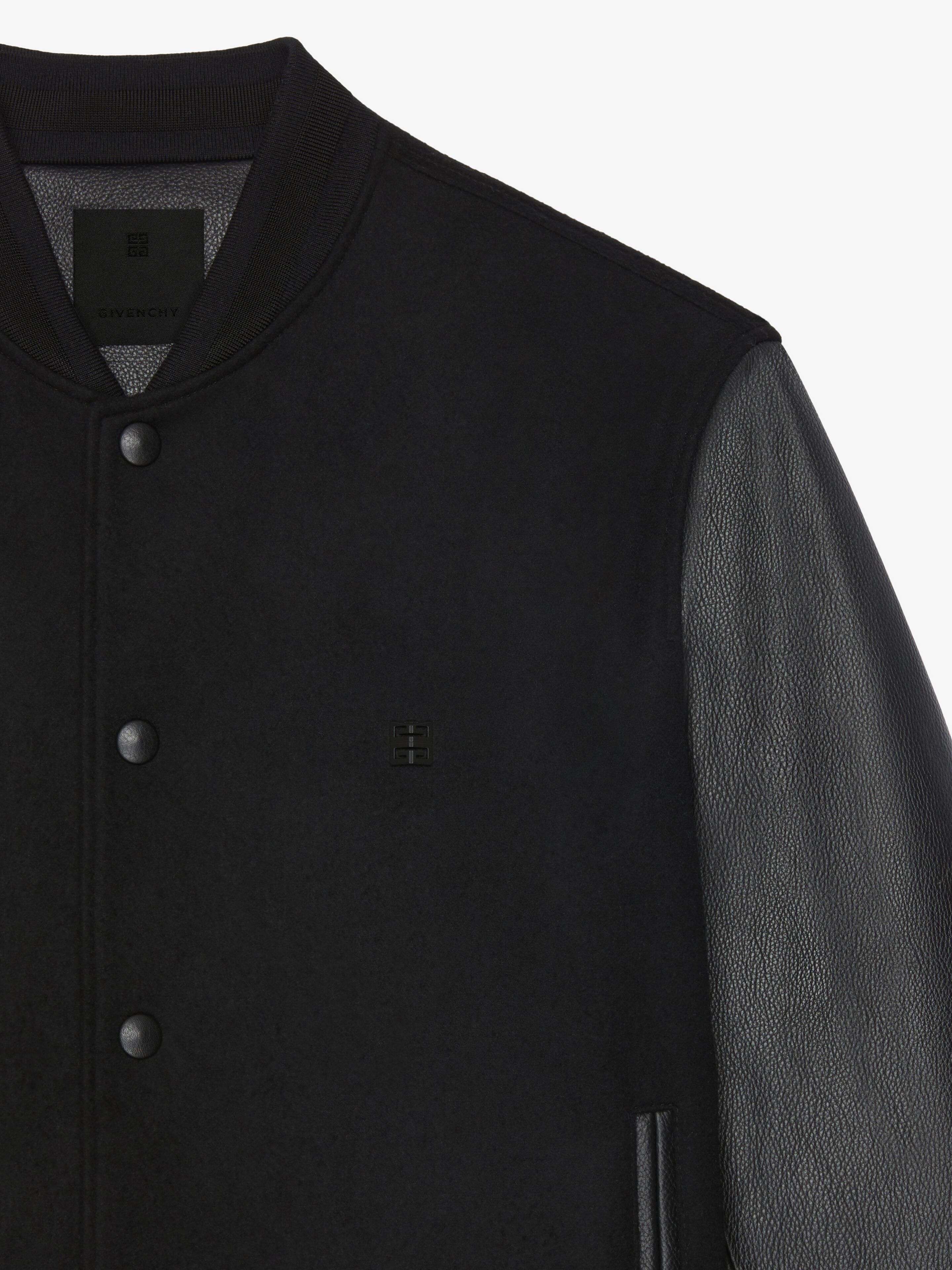 VARSITY JACKET IN WOOL AND LEATHER WITH 4G DETAIL - 5