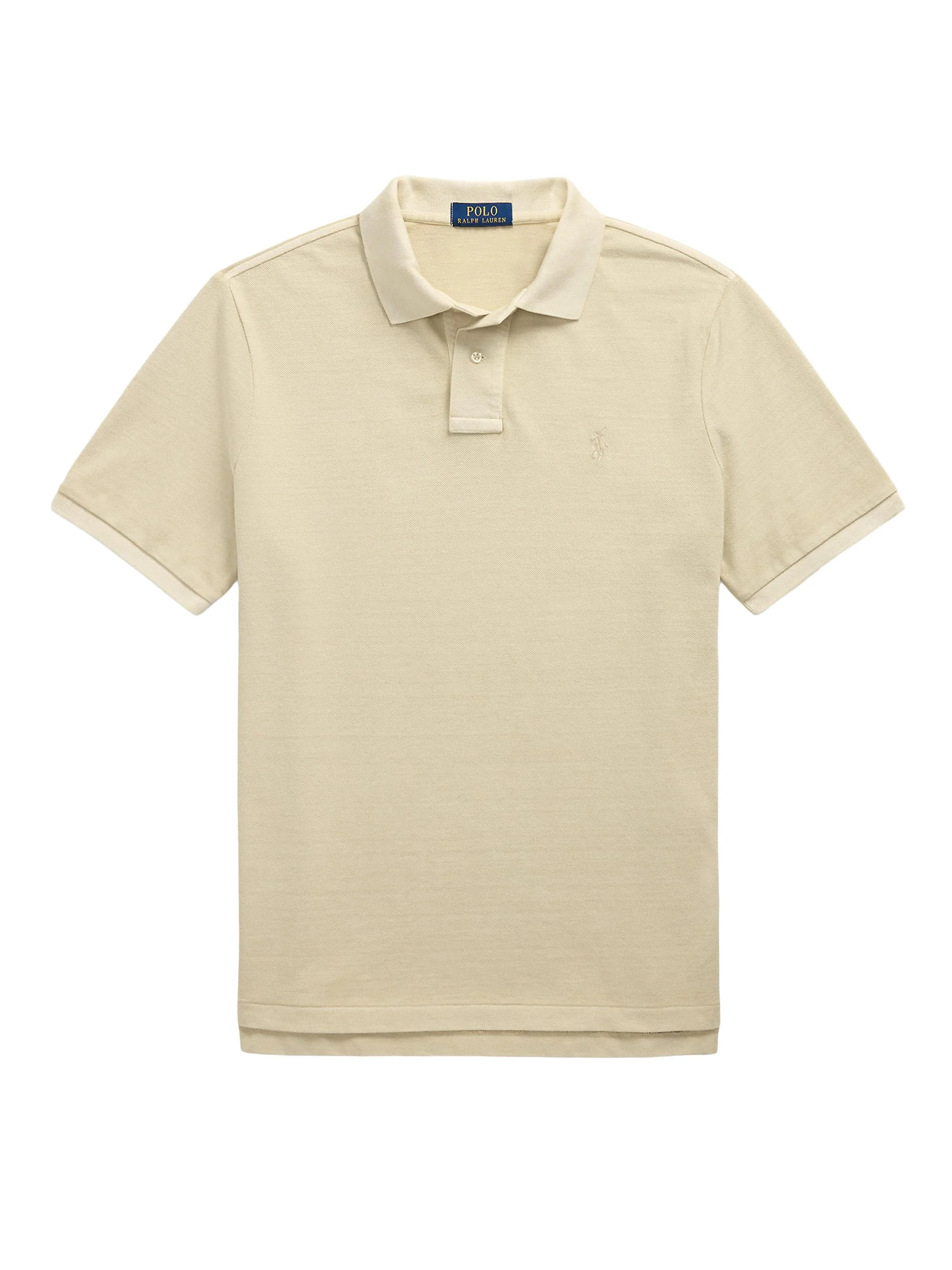 Men's Classic-Fit Mineral-Dyed Mesh Polo Shirt - Natural - 1