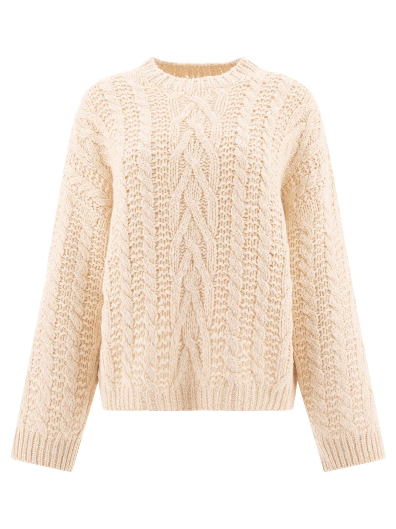 Cable-Knit Sweater Knitwear Beige - 1