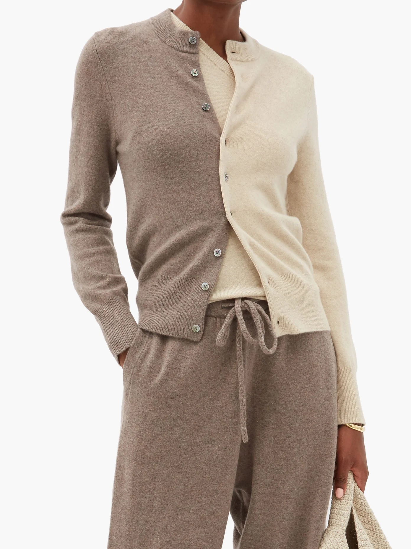 Little Game bi-colour stretch-cashmere cardigan - 6