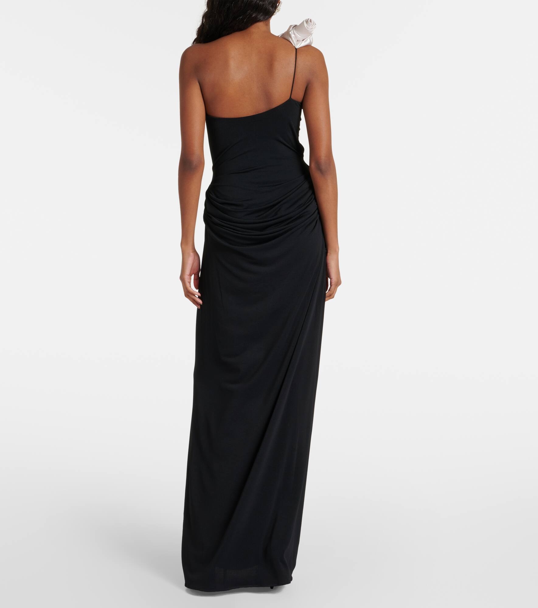 Ruffled cutout one-shoulder gown - 3