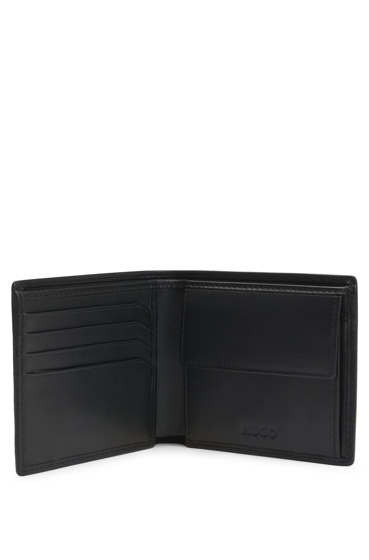LEATHER FOLDING WALLET WITH GEOMETRIC LOGOS - 2