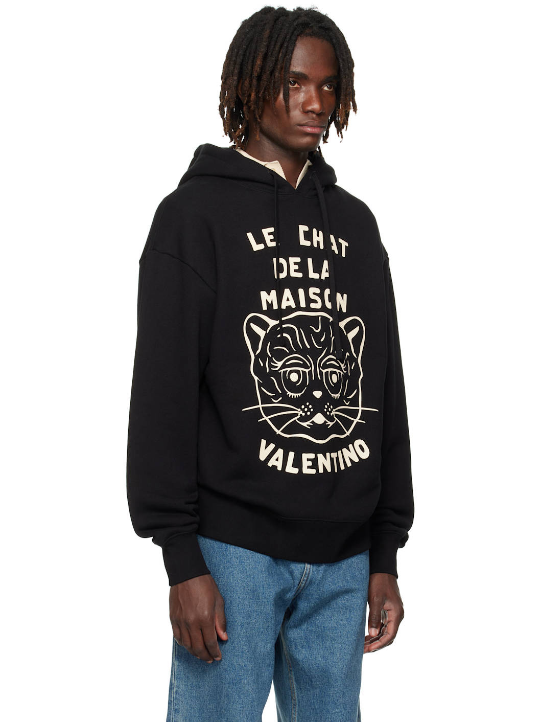 Black 'Le Chat De La Maison' Hoodie - 2