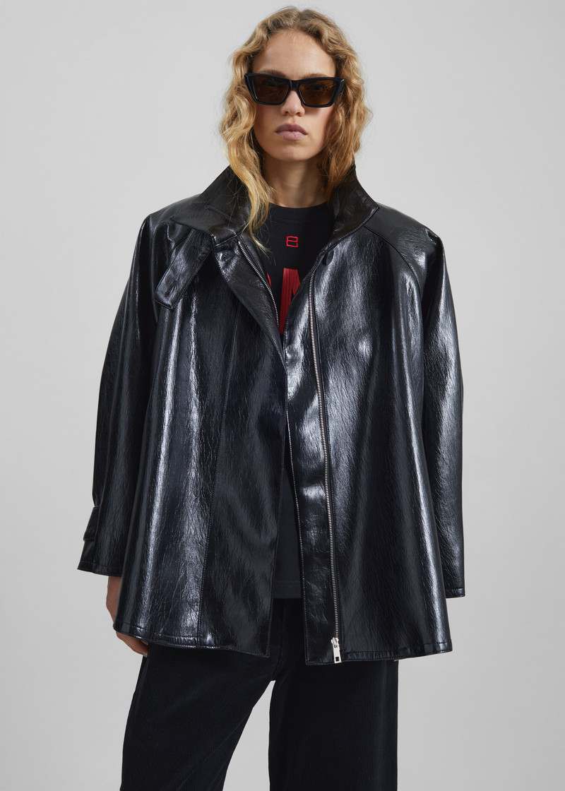 Dalaro Faux Leather Swing Jacket - Black 6