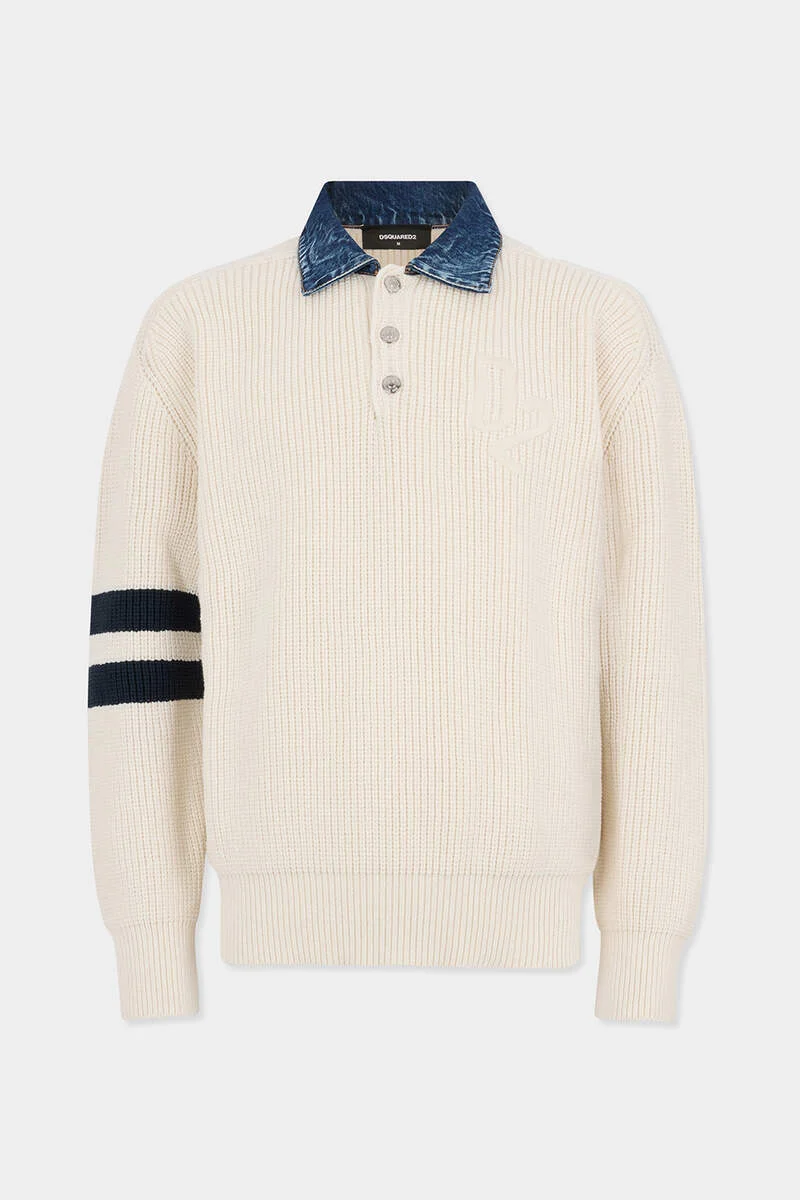 DENIM MIX D2 KNIT PULLOVER - 1