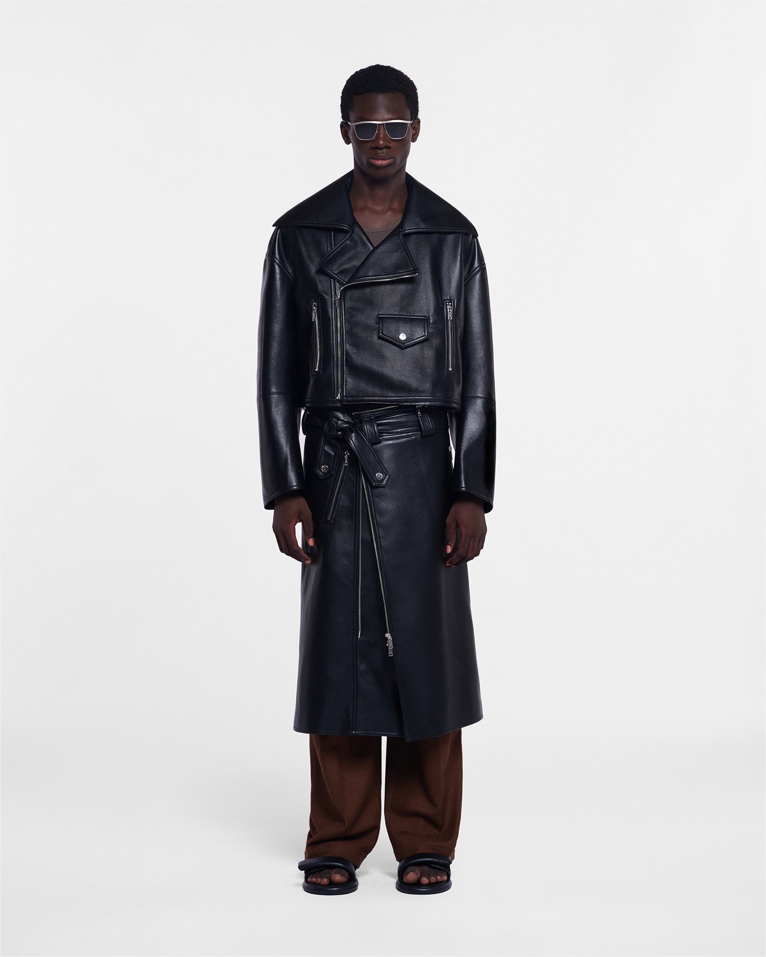 Nanushka Regenerated Leather Biker Coat | REVERSIBLE