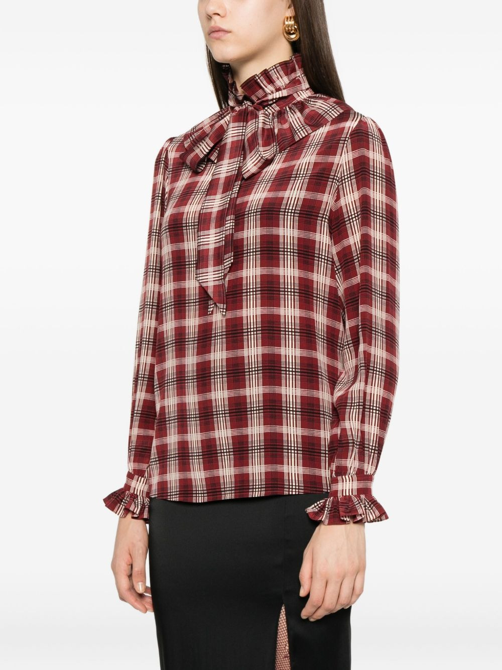 checked blouse - 3