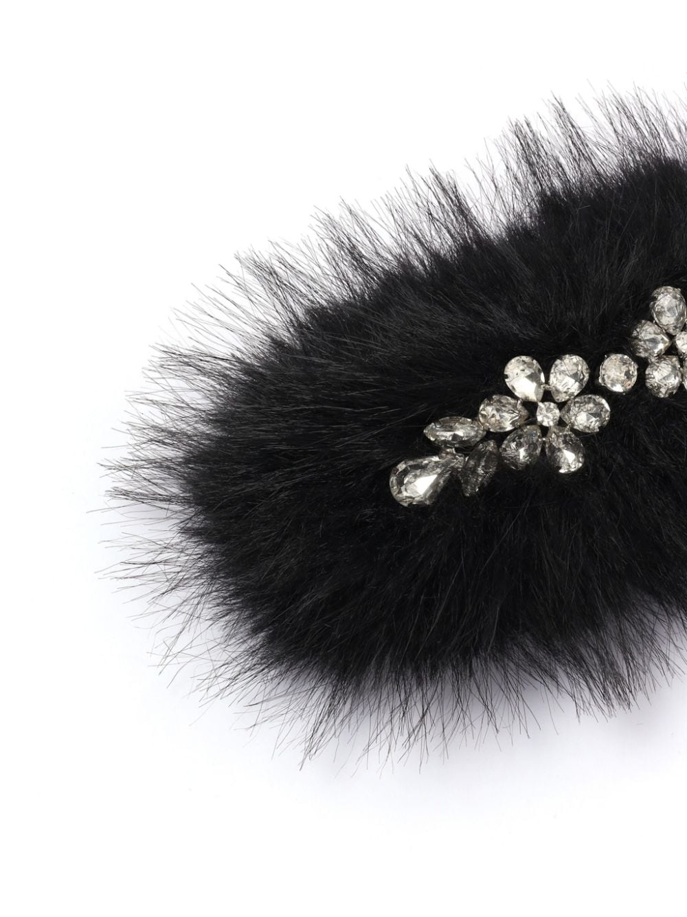 faux-fur crystal embellishment hair clip - 4