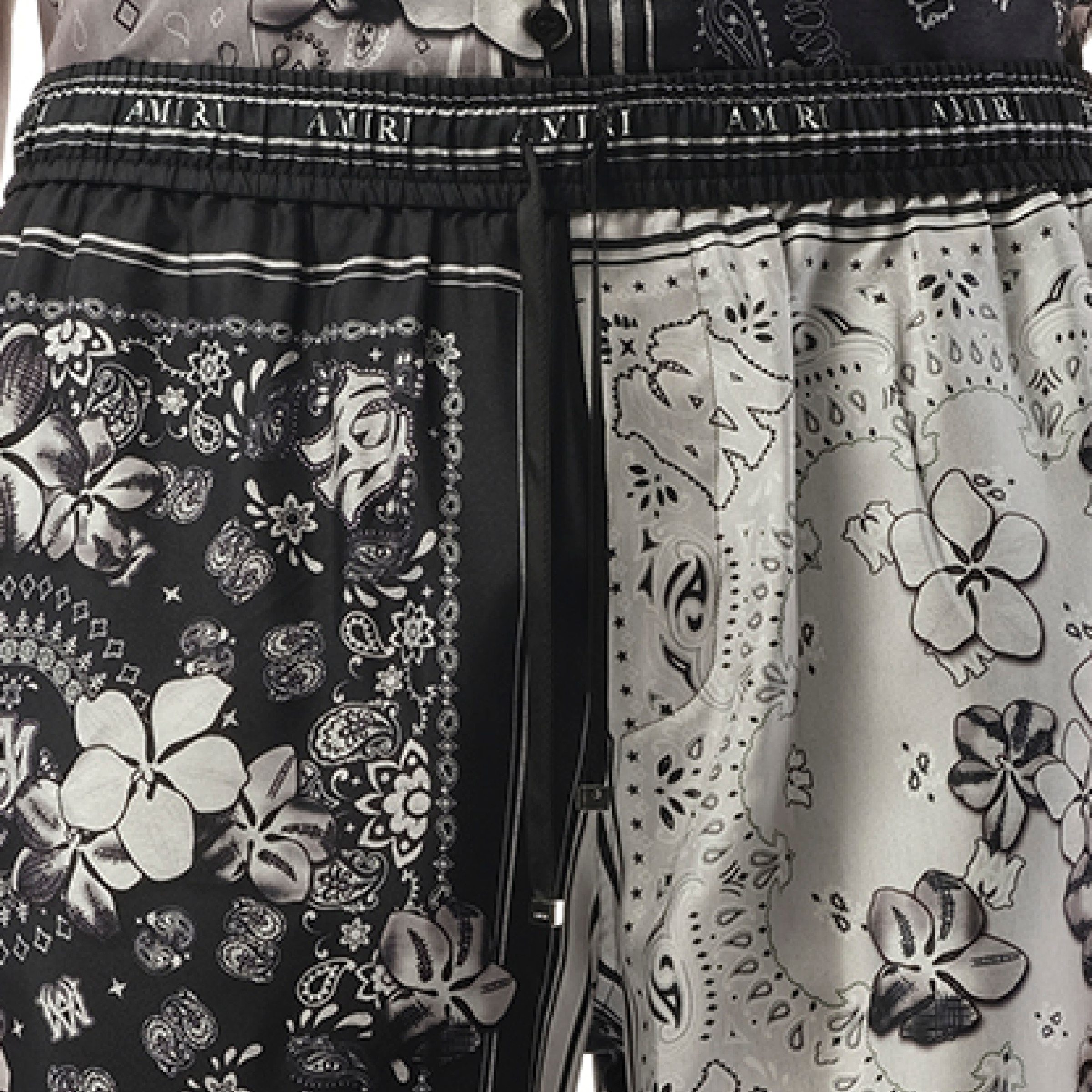 Bandana Floral Shorts in Black - 3