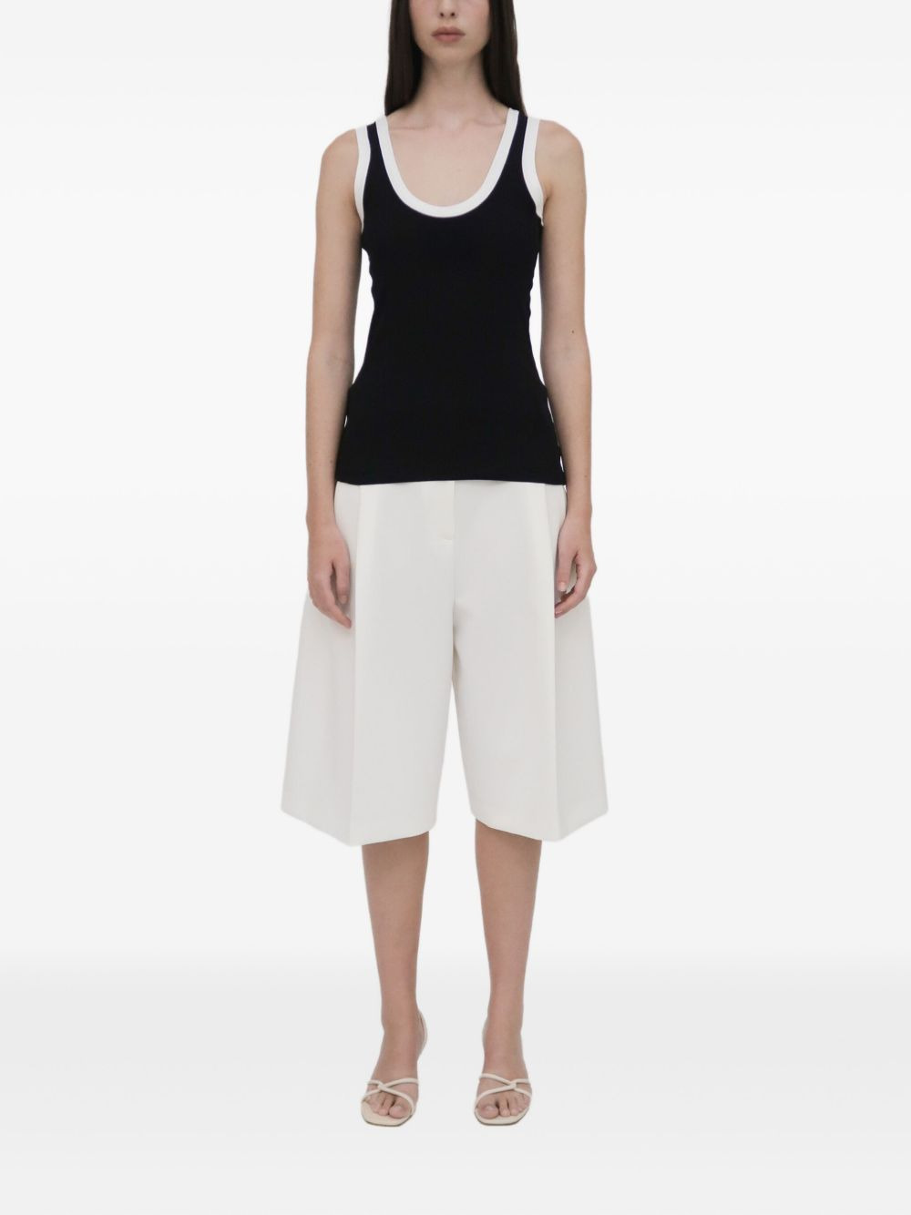 contrast rib tank top - 4