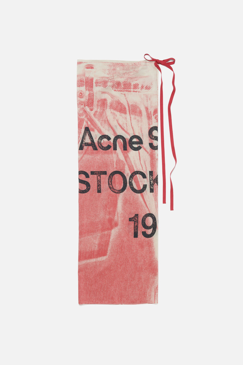 Thin printed scarf - Dark pink 1