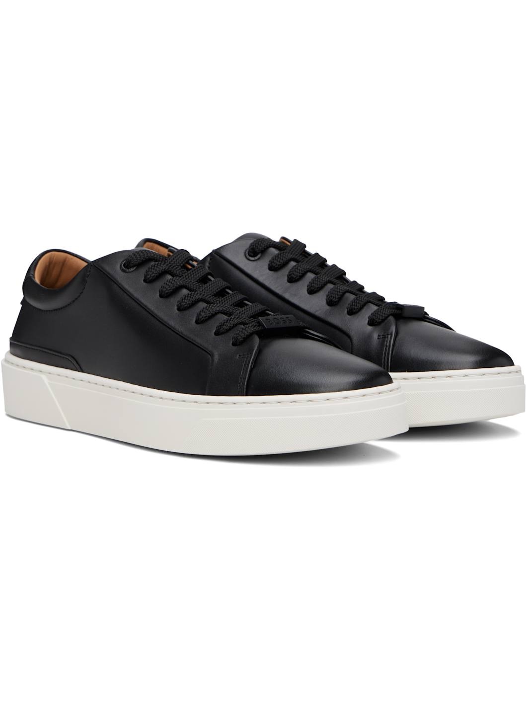 Black Gary Leather Low-Top Sneakers - 4