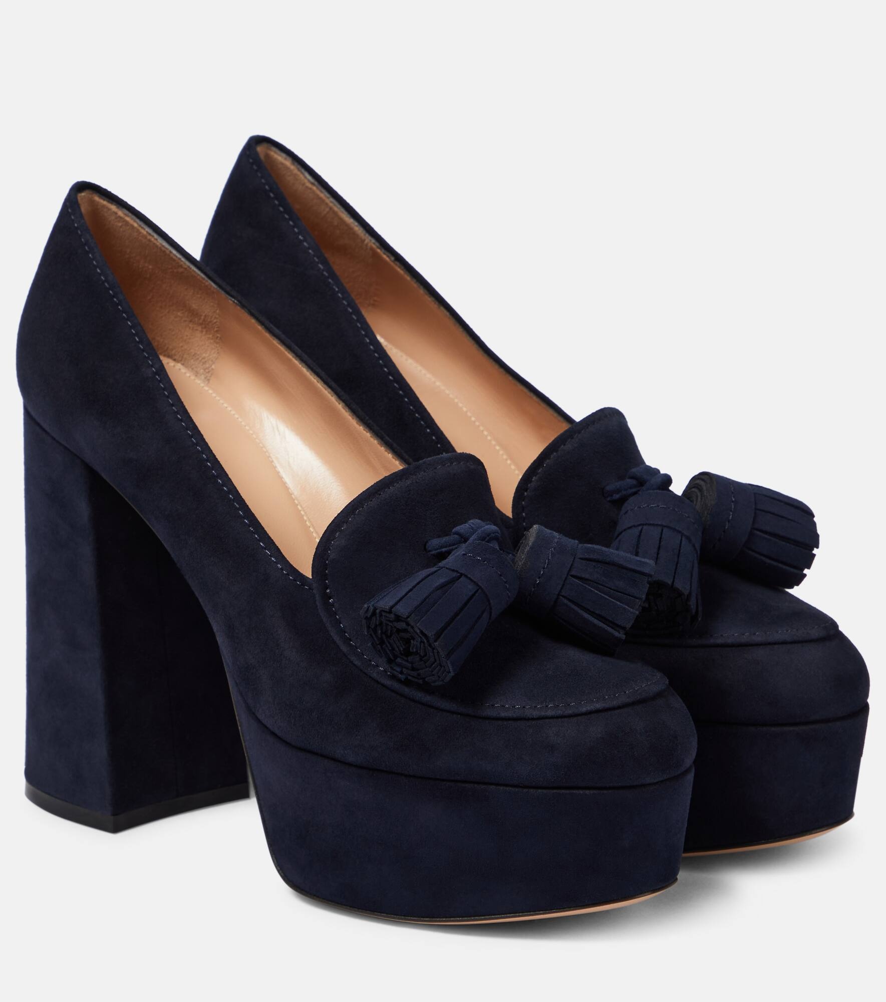 Suede platform pumps - 1