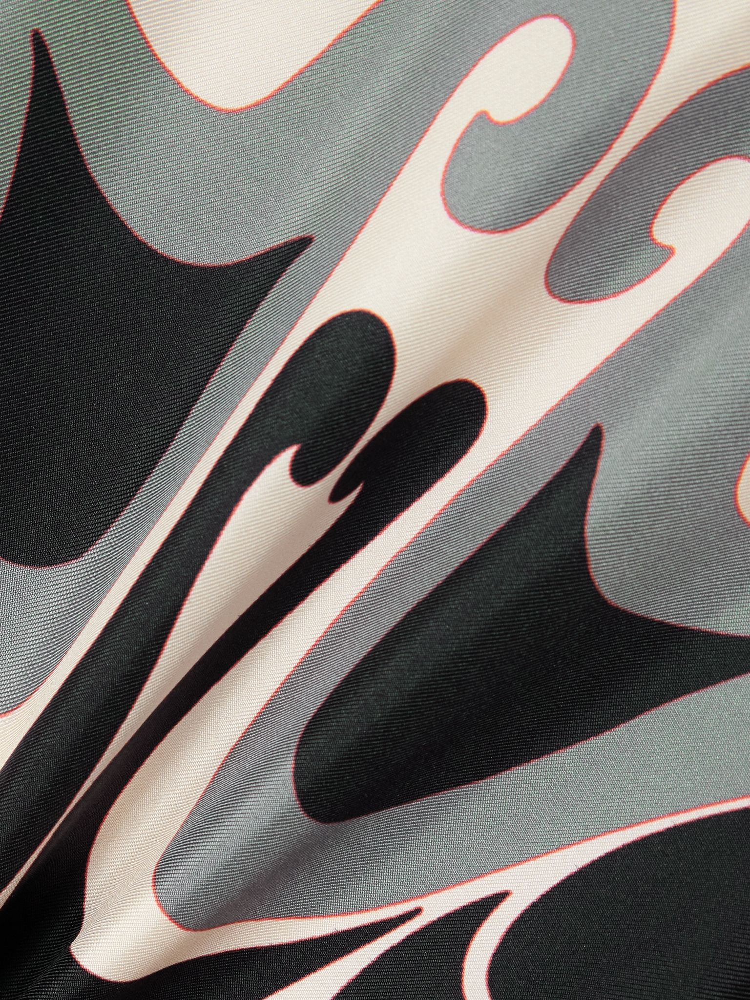Silk-twill maxi dress Off-white - 4