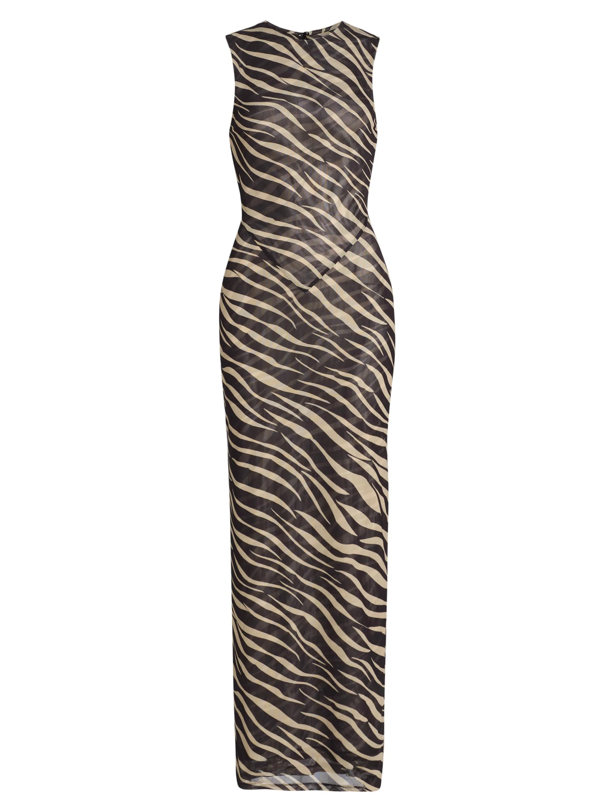 Women's Krisa Zebra Striped Column Maxi Dress - Zebra - 1