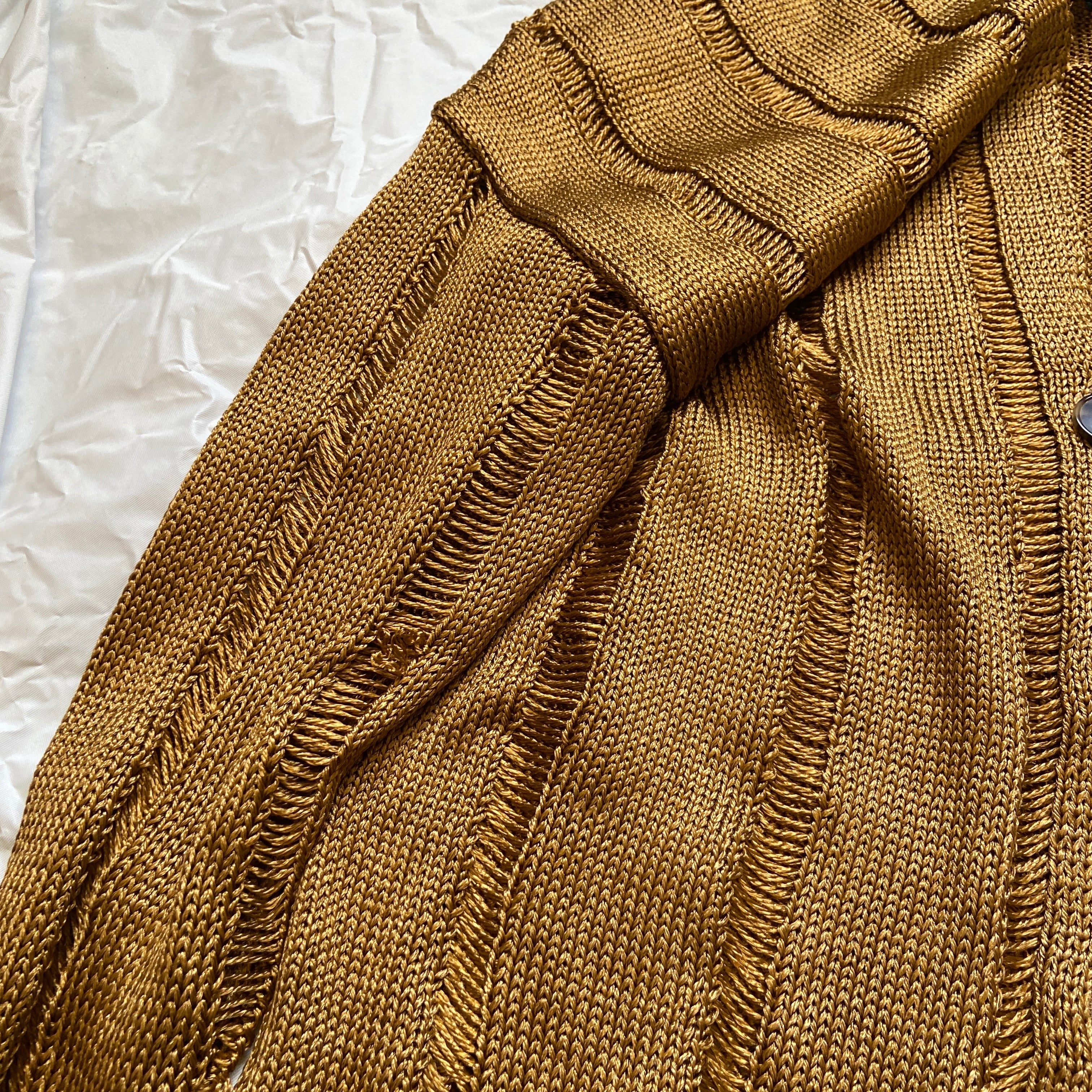 Jean Paul Gaultier gold open knit cardigan XS - 13