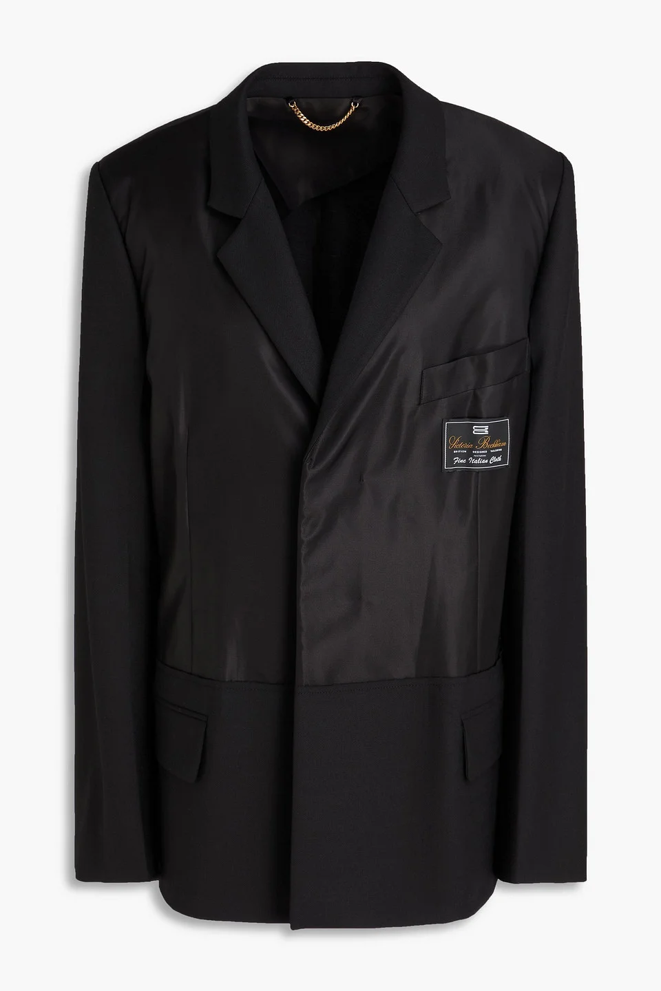 Appliquéd satin and twill blazer - 1