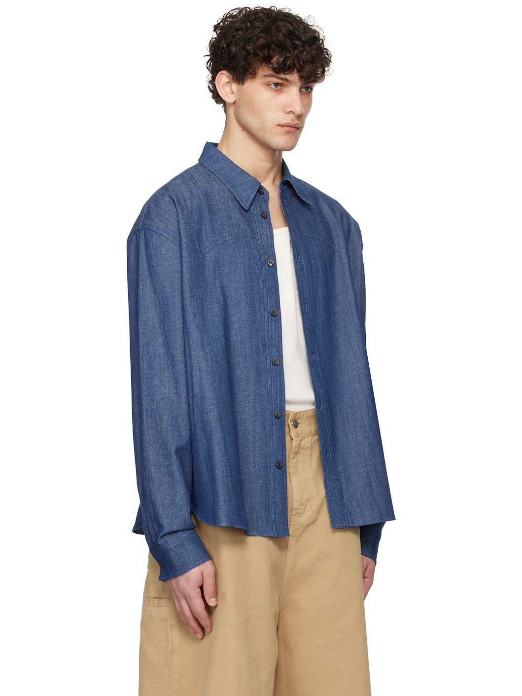 Blue Western Yoke Denim Shirt - 2