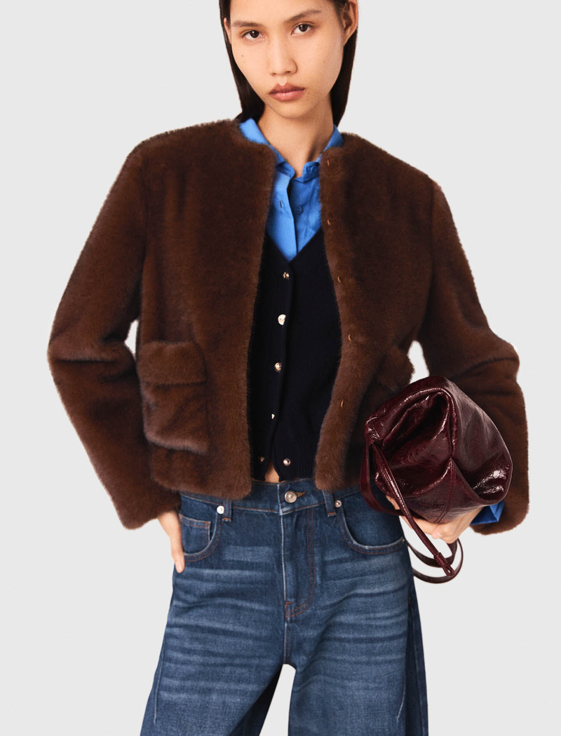 Short faux fur coat 6