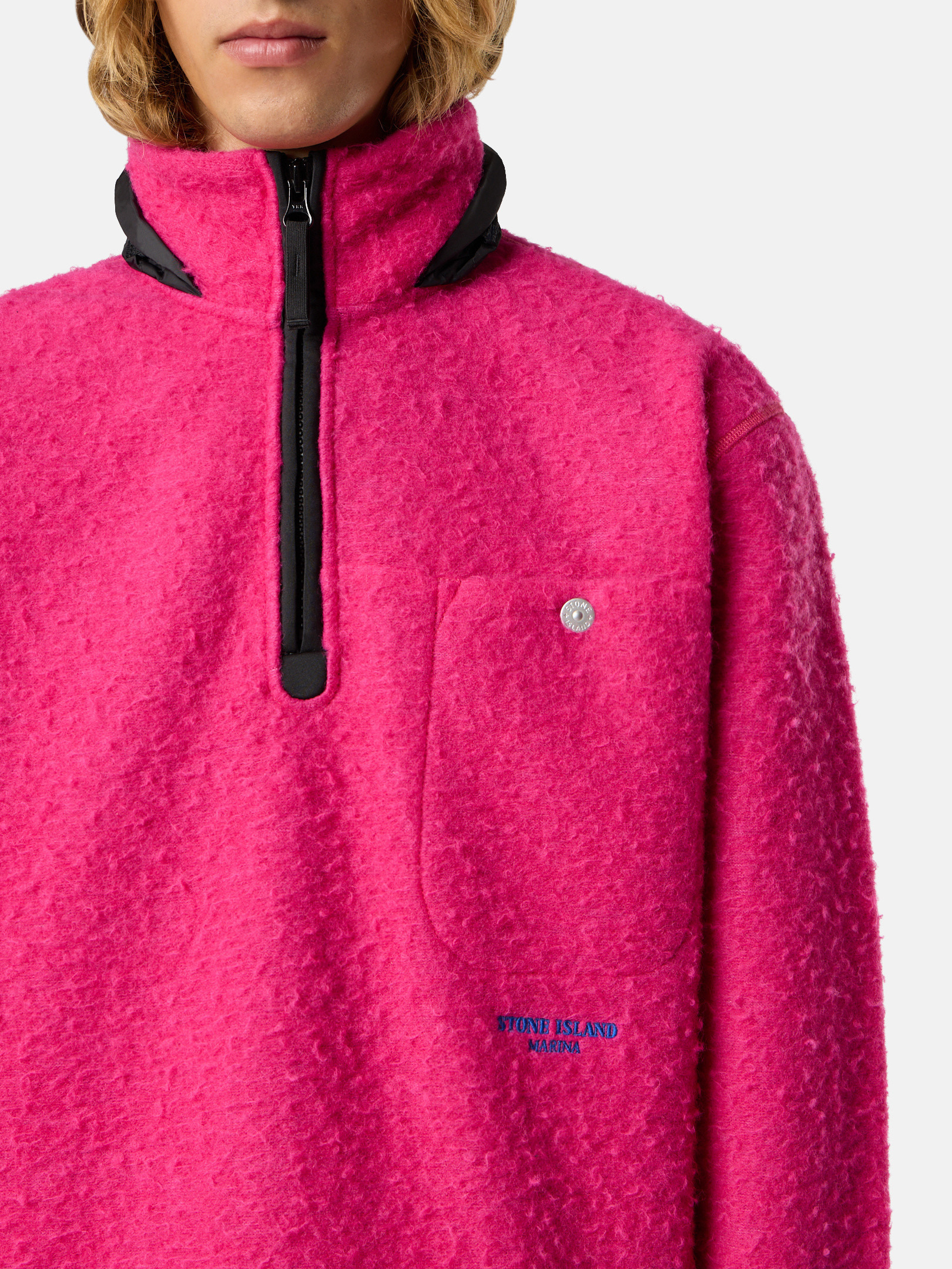 6100025 RATTEEN WOOL POLY FLEECE_STONE ISLAND MARINA - 4