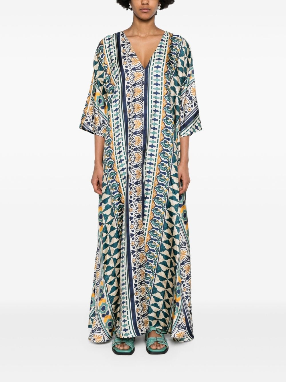 Muumuu geometric silk dress - 2