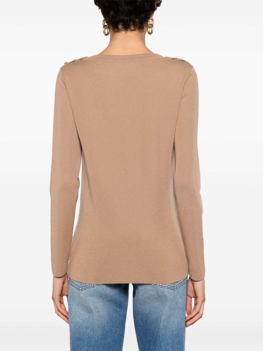 shoulder button cashmere jumper - 4