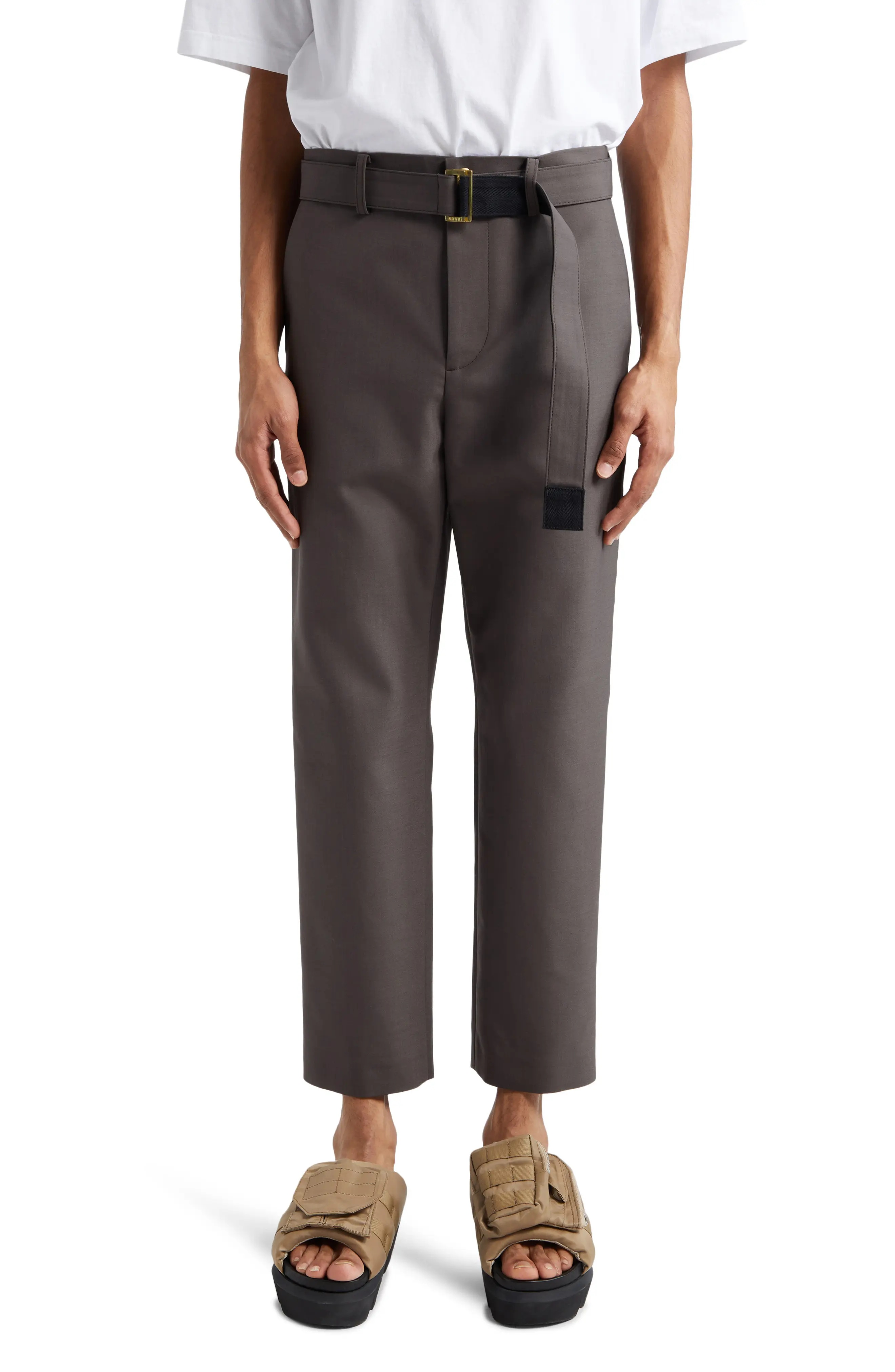 sacai Carhartt WIP Belted Bonded Suiting Crop Pants