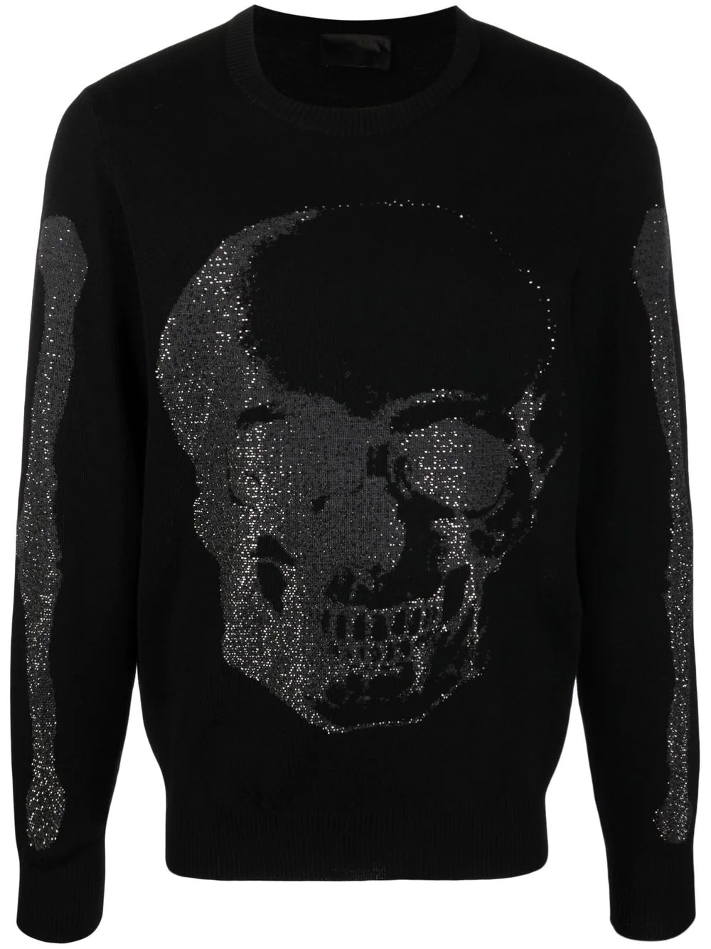 crystal-skull crewneck jumper - 1