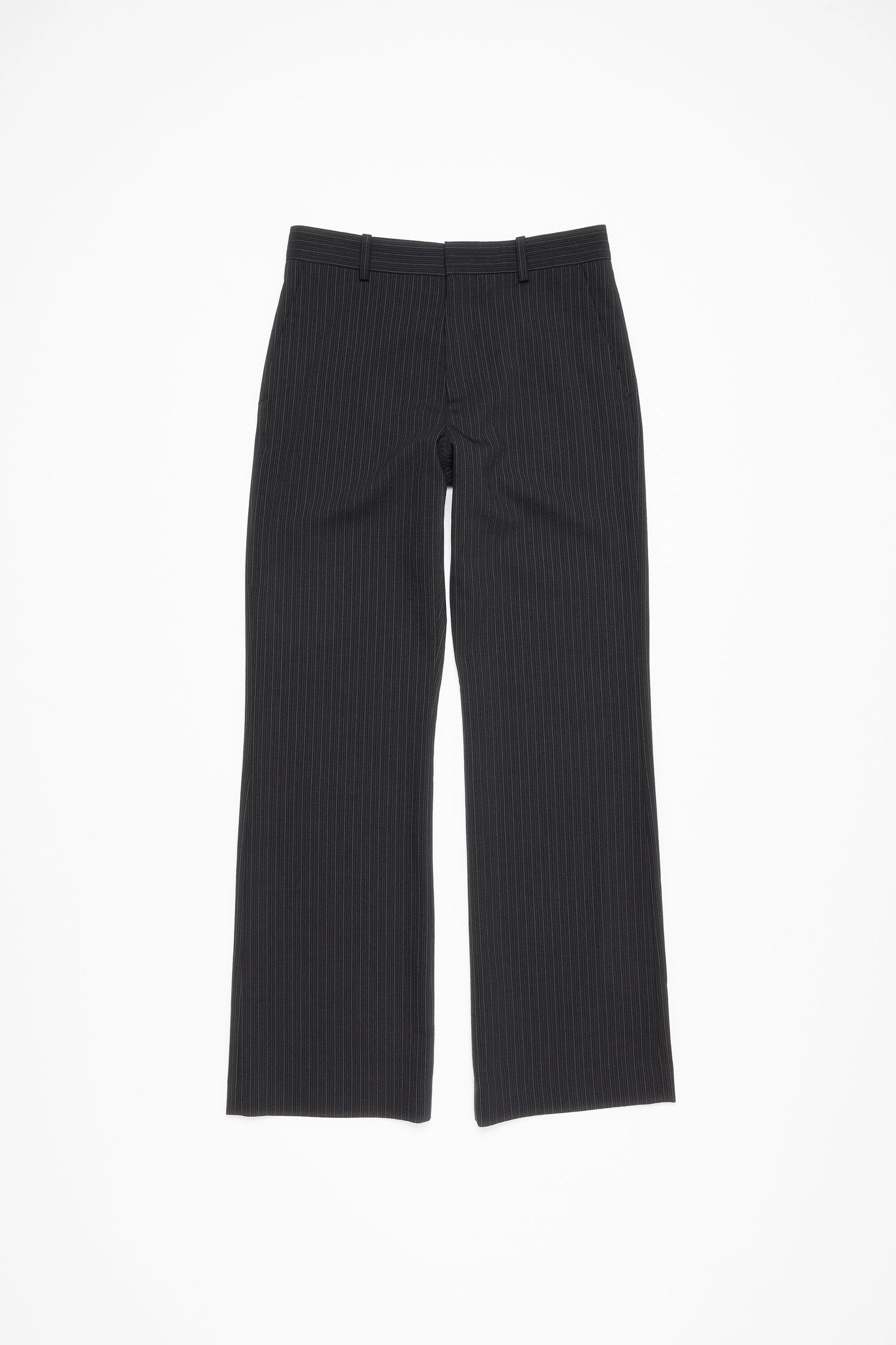 Trousers pinstripe wool blend - Black - 1