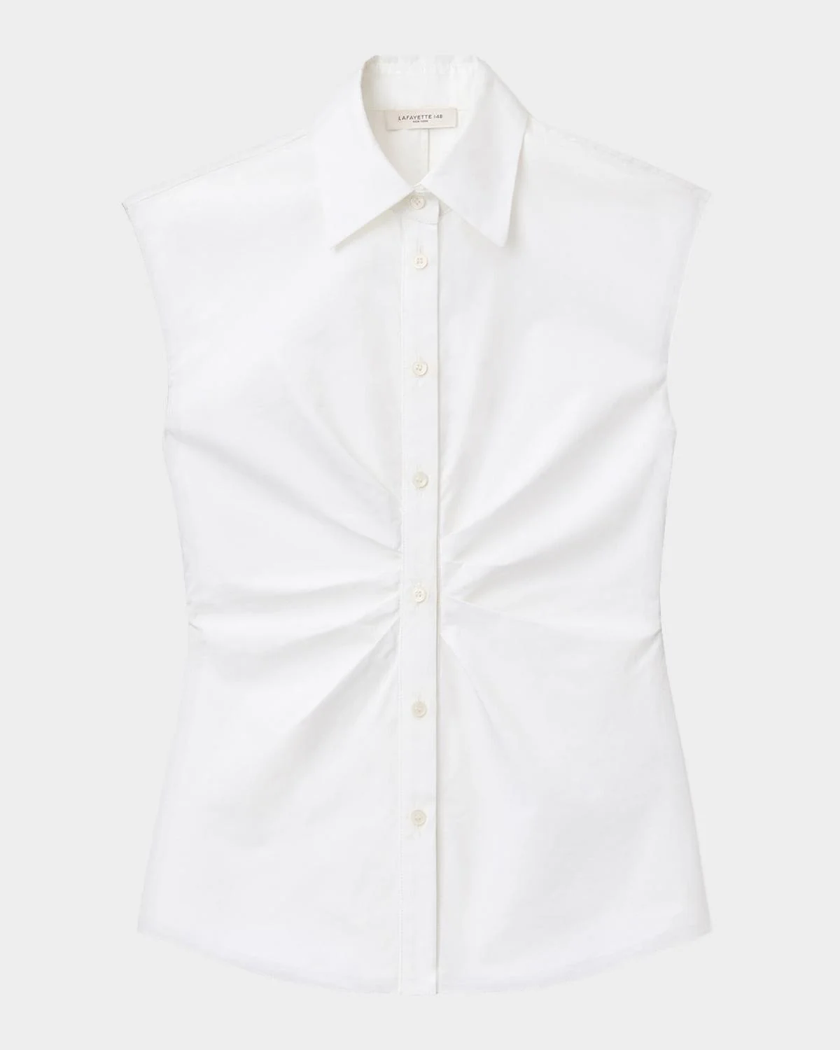 Pleated-Front Organic Cotton Poplin Shirt - 1