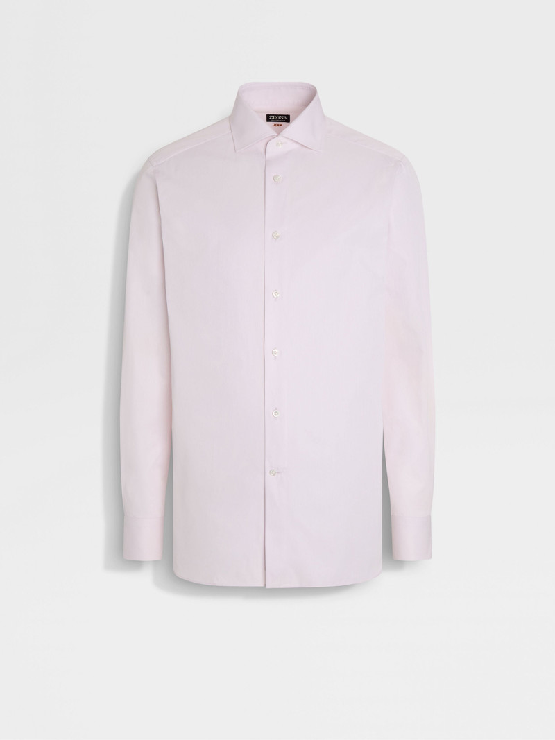 ZEGNA LIGHT PINK MICRO-STRIPED CENTOVENTIMILA COTTON SHIRT outlook