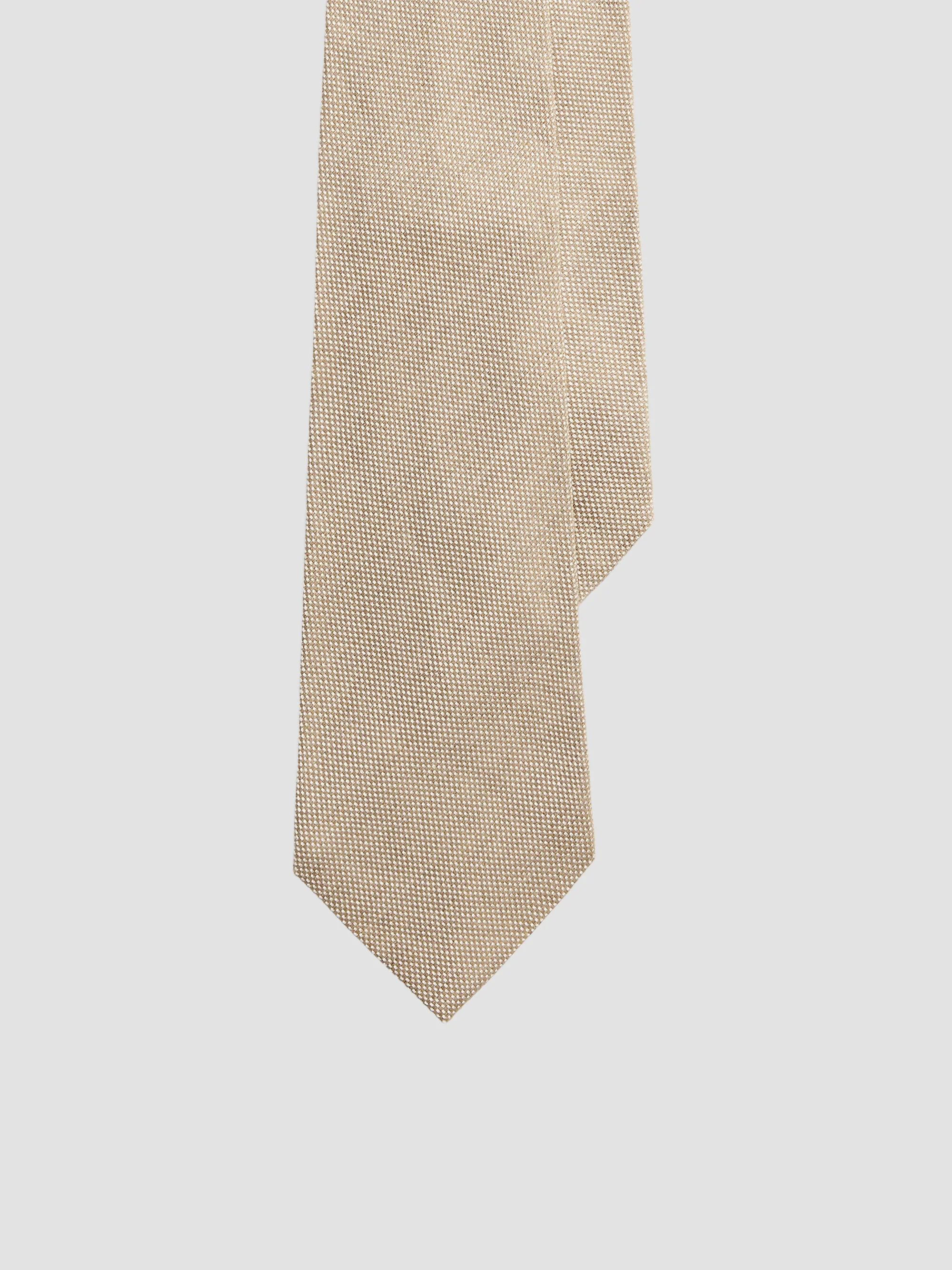 Men's Woven Silk-Linen Tie - Champagne - 1