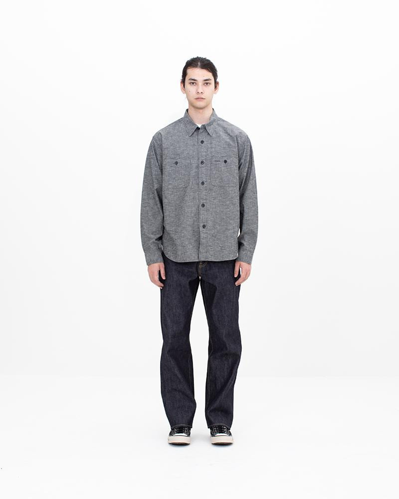 visvim BRIGGS CHAMBRAY L/S DMGD BLACK outlook