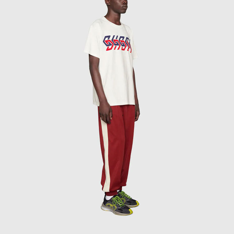 GUCCI Cotton jersey T-shirt with Gucci mirror print 'Ivory' 616036-XJDV9-9275 - 2