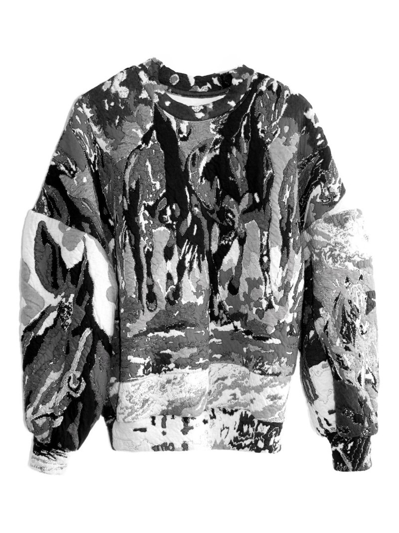 greyscale jacquard sweatshirt 1