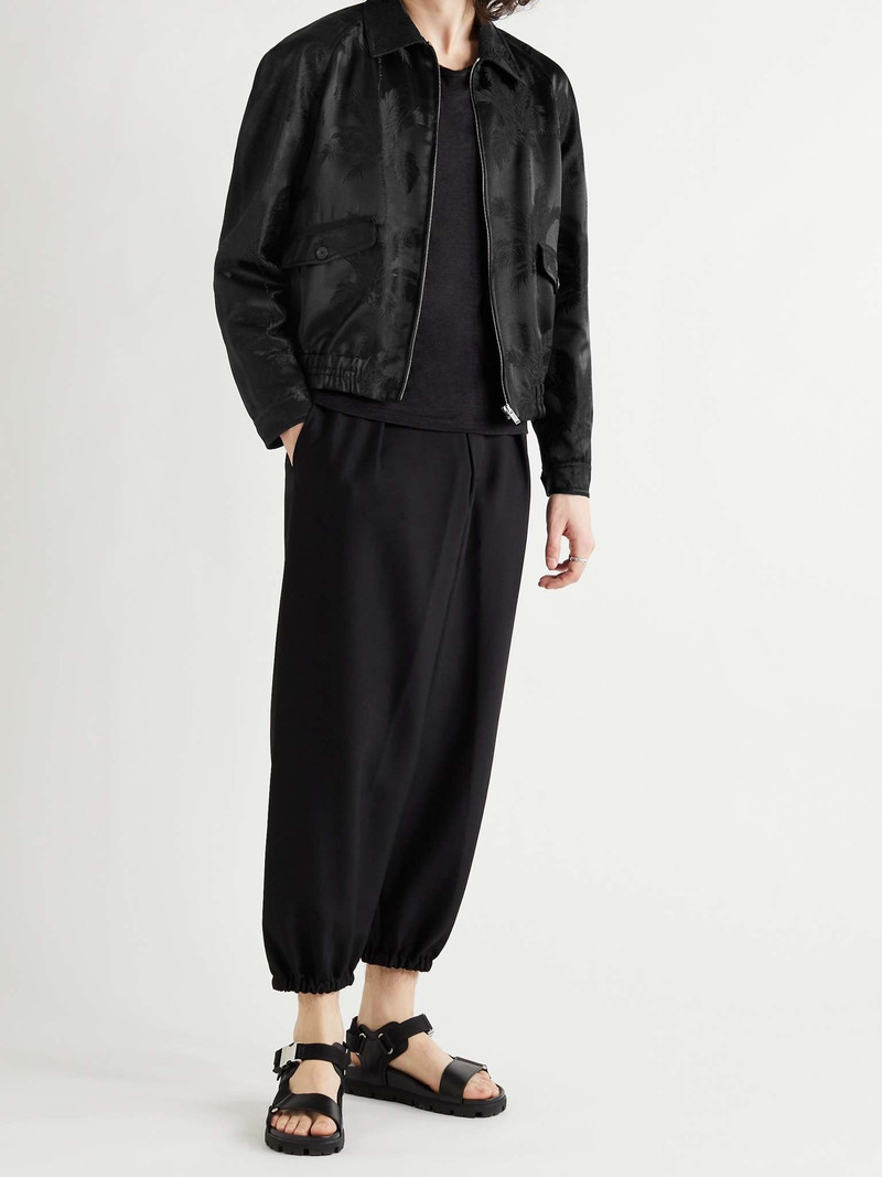SAINT LAURENT Grosgrain-Trimmed Satin-Jacquard Bomber Jacket outlook