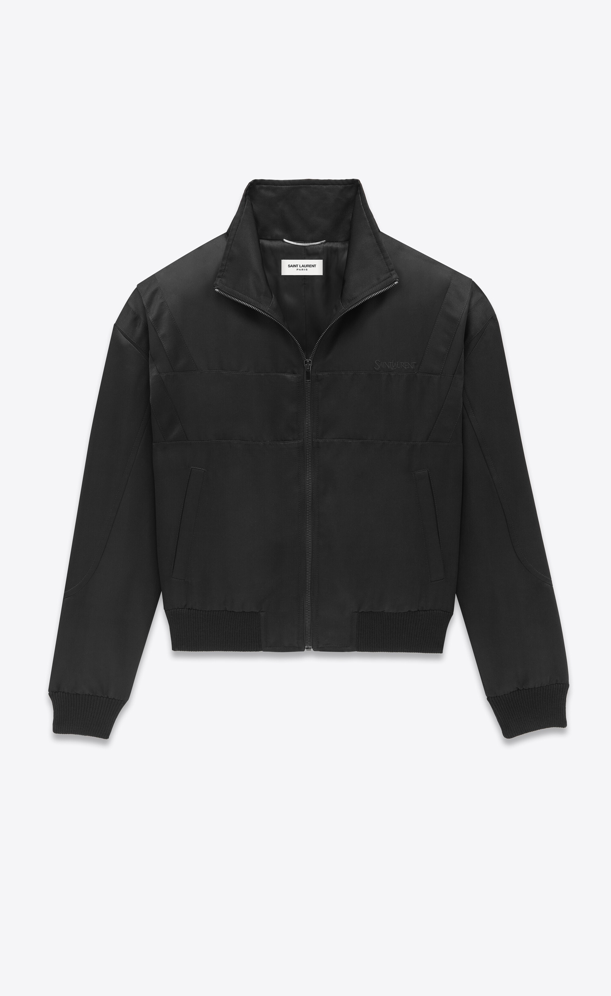saint laurent teddy jacket in satin - 2
