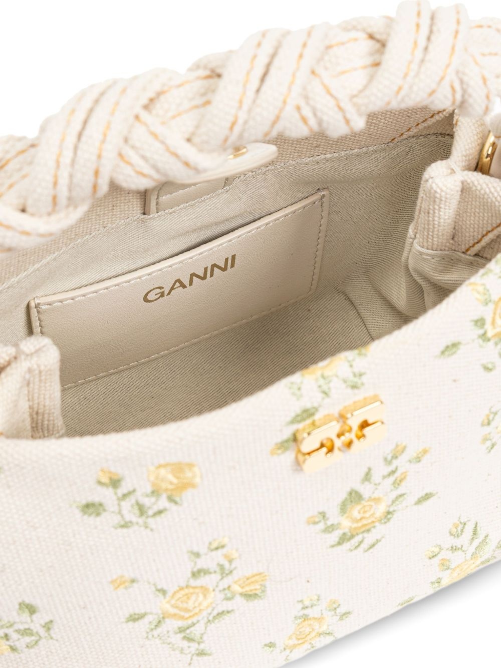 floral-embroidered tote bag - 5
