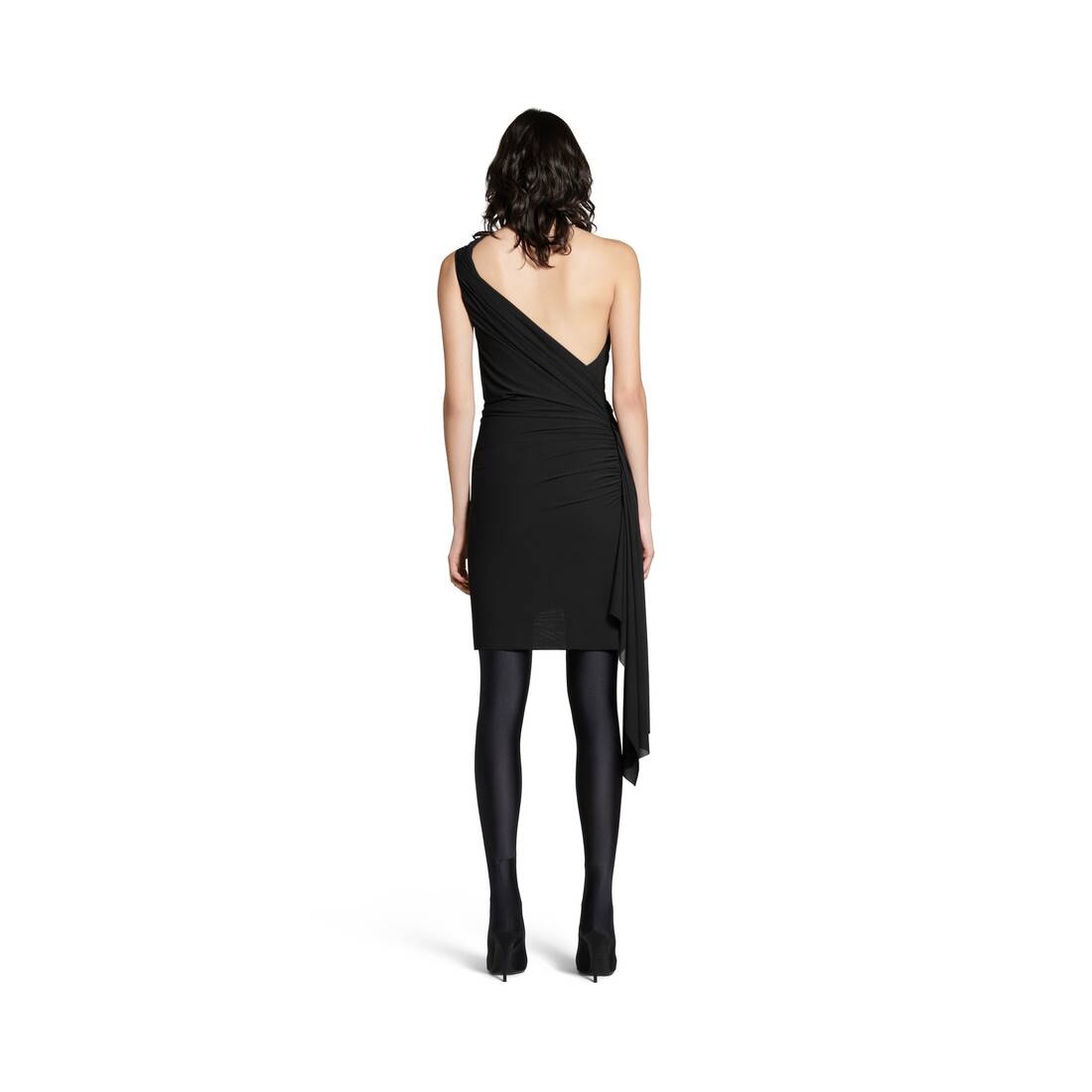 Women's Twisted Mini Dress in Black - 4