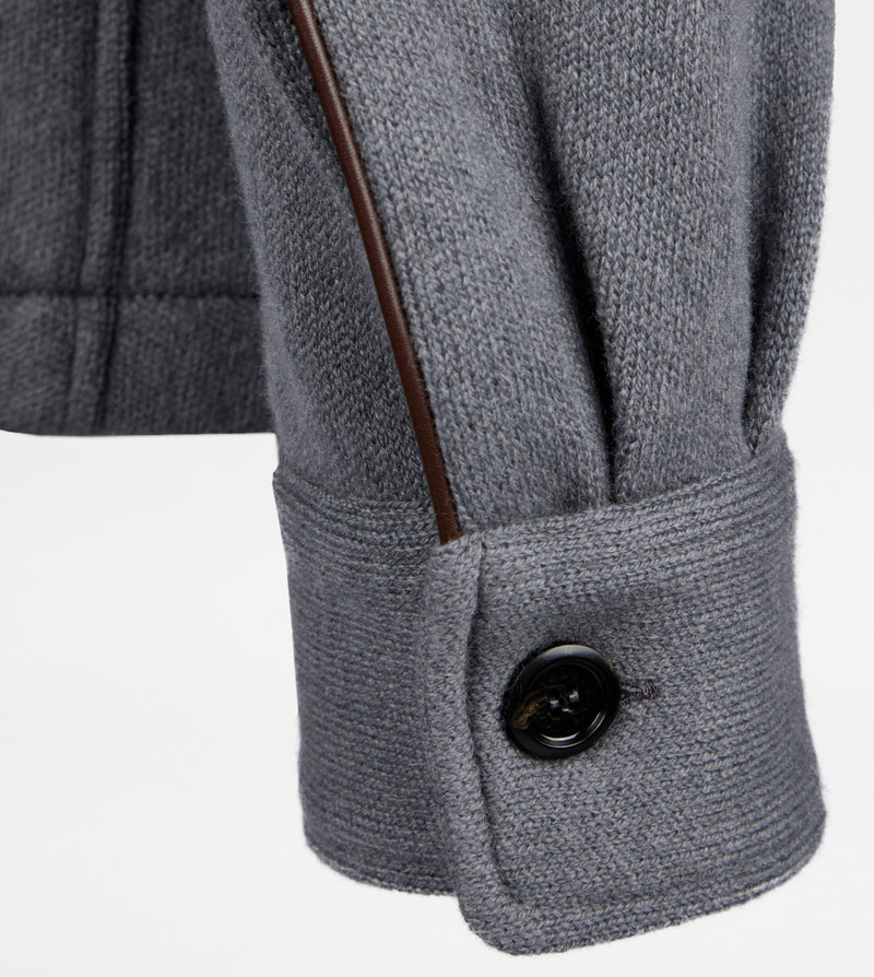 SHIRT JACKET IN CASHMERE BLEND JERSEY - GREY 4