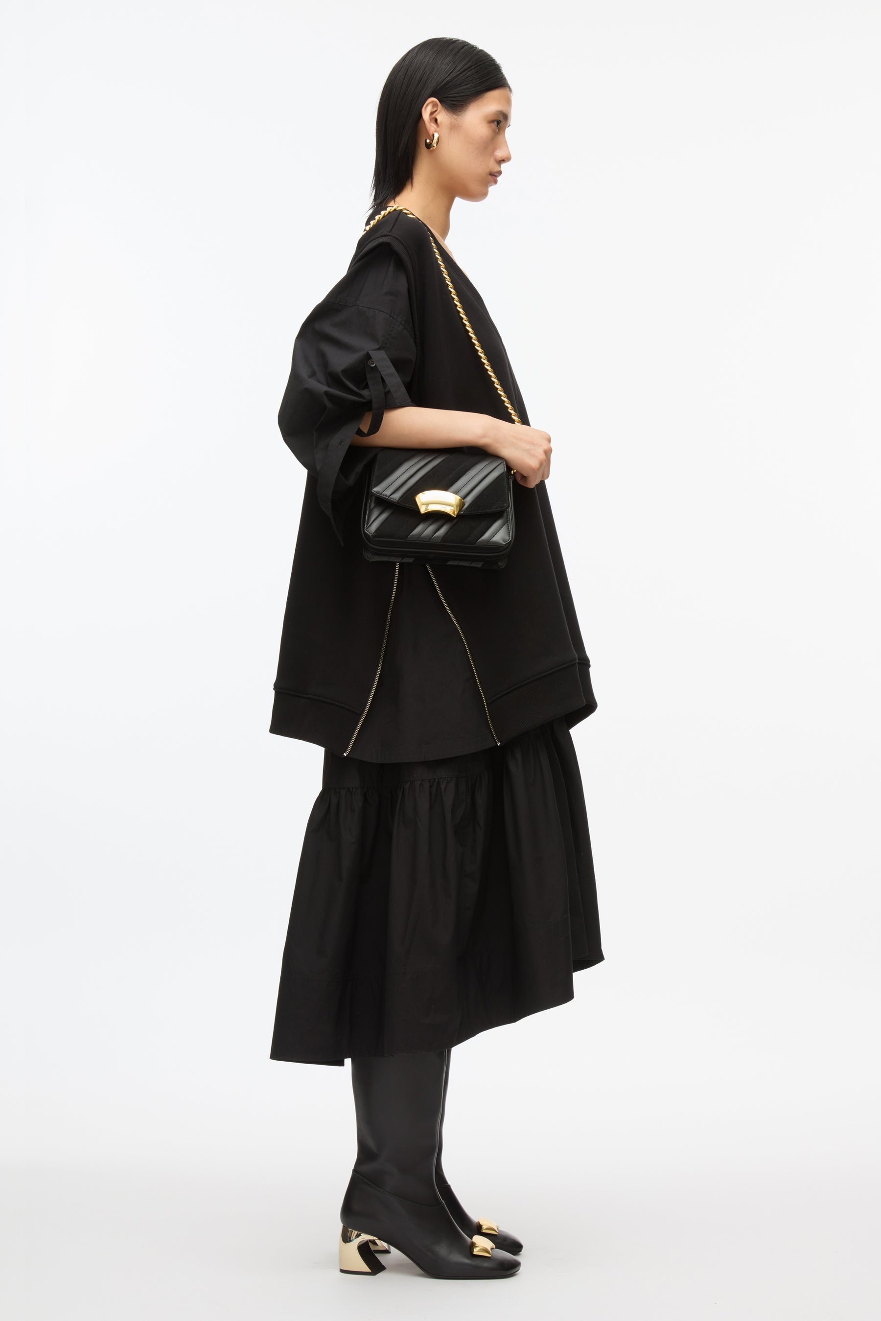 ID Quilted Shoulder Bag with Chain - 5