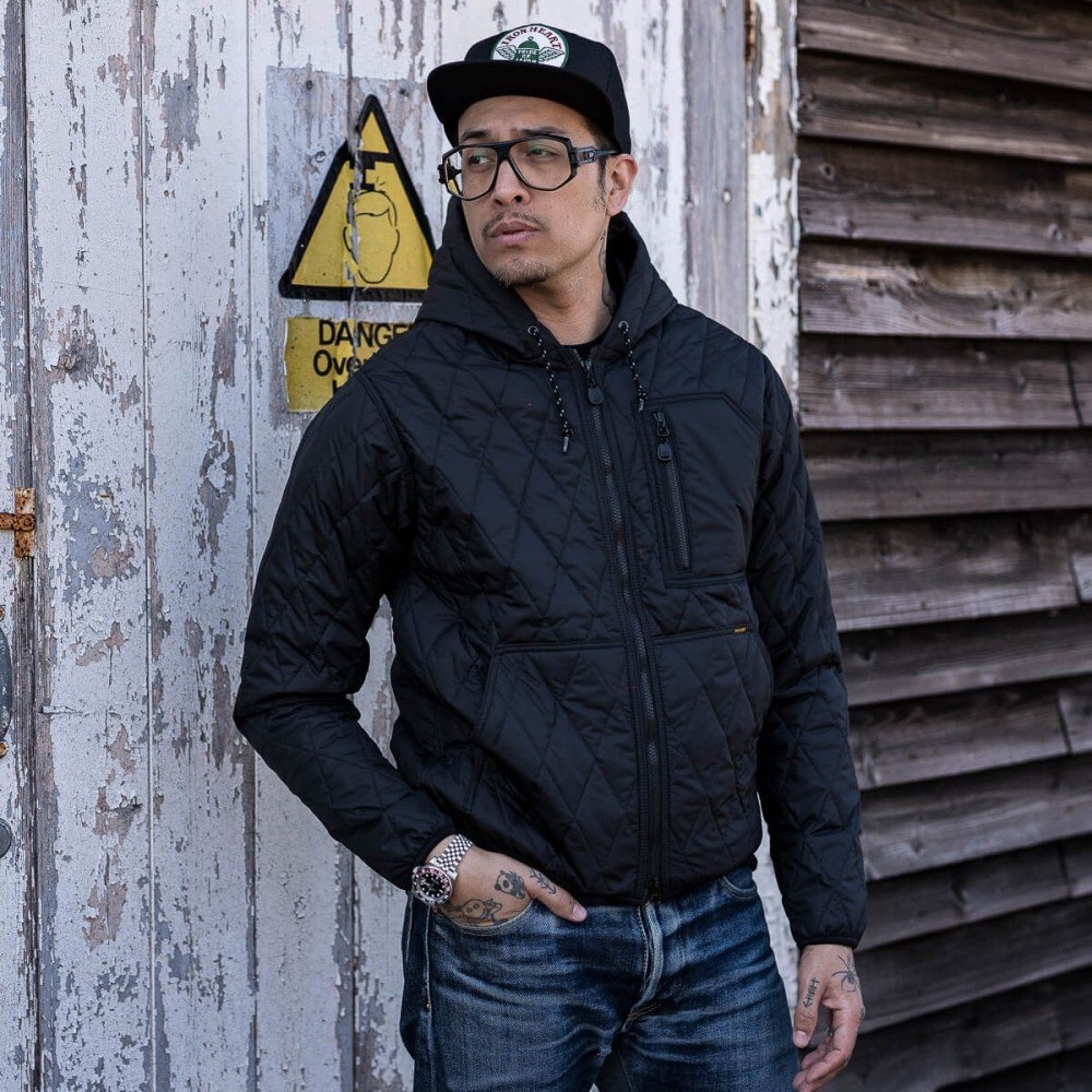 IHJ-100-BLK Quilted Light Parka - Black - 4