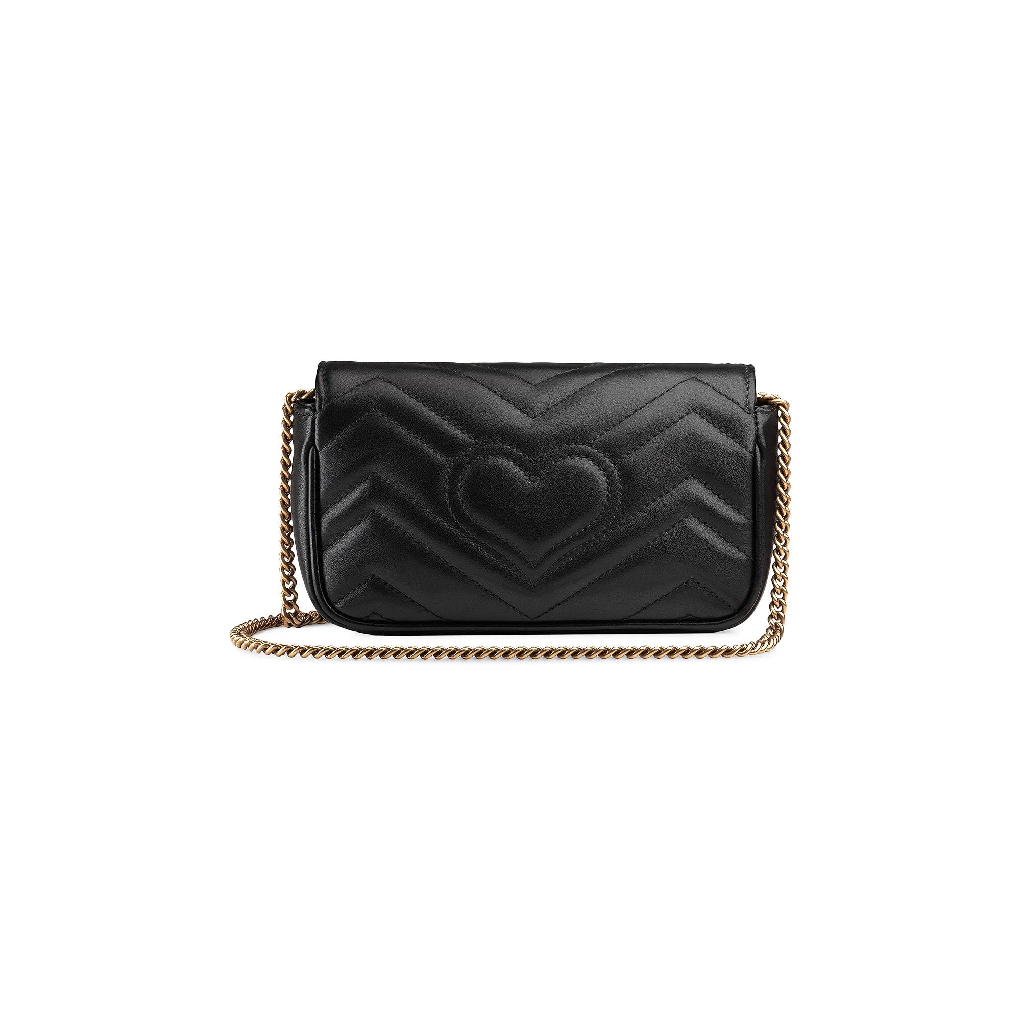 Gucci GG Marmont Matelassé Leather Super Mini Bag 'Black' - 2