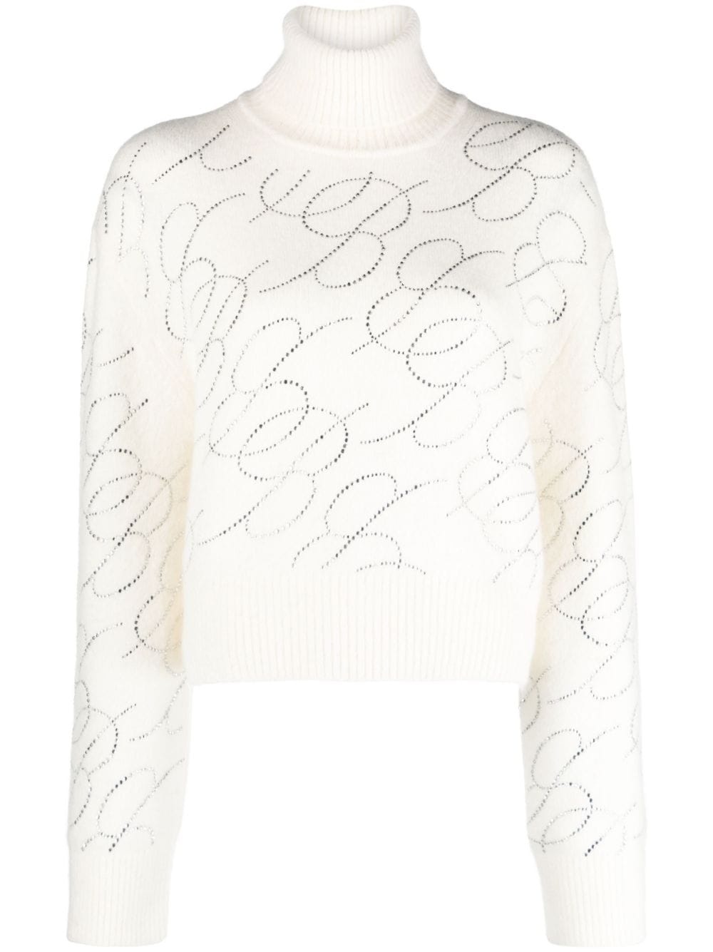 logo-embellished roll-neck jumper - 1