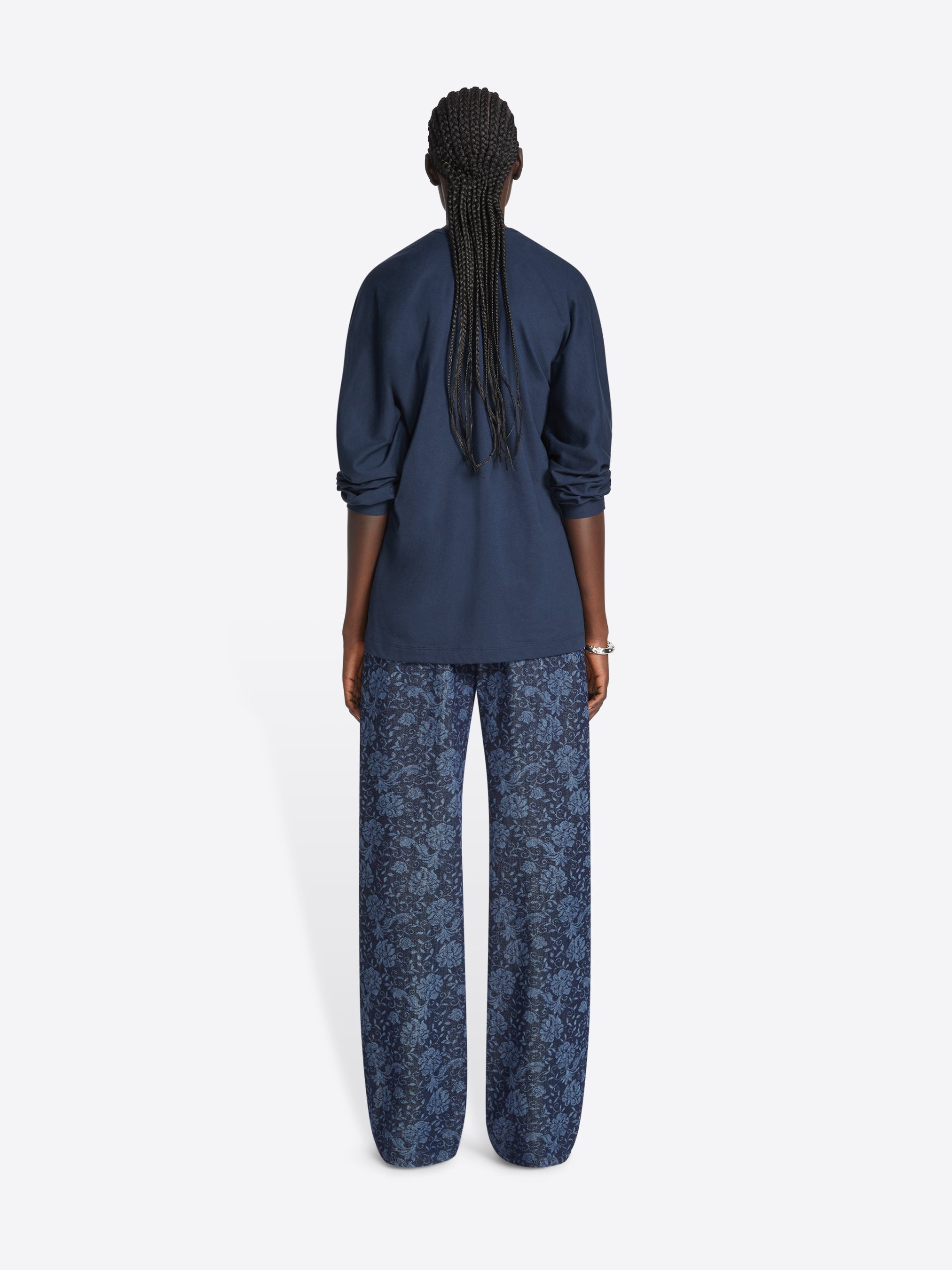 PRINTED DENIM PANTS - 4
